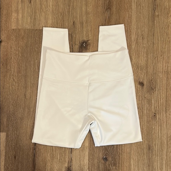 Women's Faux Leather White Leggings - Picture 2 of 6